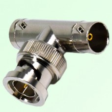 75ohm T Type BNC Male Plug to Two BNC Female Jack Adapter