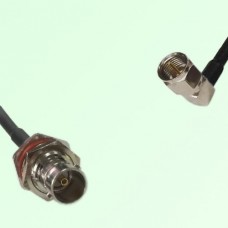 75ohm BNC Bulkhead Female to F Male Right Angle Coax Cable Assembly