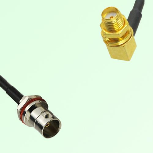 75ohm BNC Front Mount B/H Female to SMA B/H Female R/A Cable Assembly