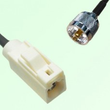 FAKRA SMB B 9001 white Female Jack to UHF Male Plug Cable