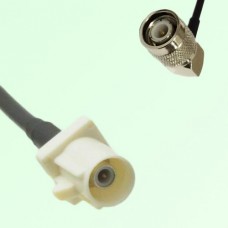 FAKRA SMB B 9001 white Male Plug to TNC Male Plug Right Angle Cable