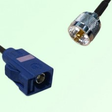 FAKRA SMB C 5005 blue Female Jack to UHF Male Plug Cable