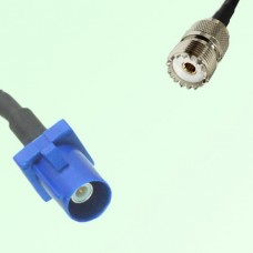 FAKRA SMB C 5005 blue Male Plug to UHF Female Jack Cable