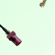 FAKRA SMB D 4004 bordeaux Bulkhead Male Plug to IPEX Cable