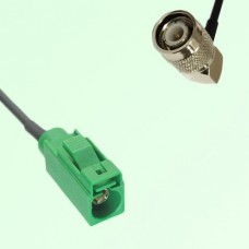 FAKRA SMB E 6002 green Female Jack to TNC Male Plug Right Angle Cable
