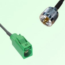 FAKRA SMB E 6002 green Female Jack to UHF Male Plug Cable