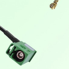 FAKRA SMB E 6002 green Female Jack Right Angle to IPEX Cable