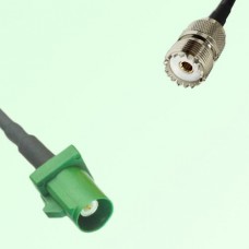 FAKRA SMB E 6002 green Male Plug to UHF Female Jack Cable