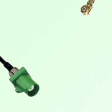 FAKRA SMB E 6002 green Bulkhead Male Plug to IPEX Cable