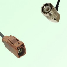 FAKRA SMB F 8011 brown Female Jack to TNC Male Plug Right Angle Cable