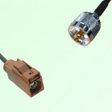 FAKRA SMB F 8011 brown Female Jack to UHF Male Plug Cable