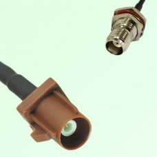 FAKRA SMB F 8011 brown Male Plug to TNC Bulkhead Female Jack Cable