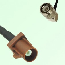 FAKRA SMB F 8011 brown Male Plug to TNC Male Plug Right Angle Cable