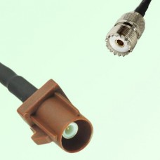 FAKRA SMB F 8011 brown Male Plug to UHF Female Jack Cable
