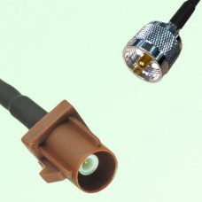 FAKRA SMB F 8011 brown Male Plug to UHF Male Plug Cable