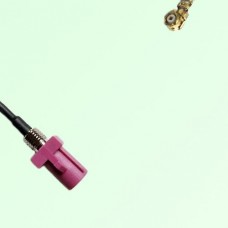 FAKRA SMB H 4003 violet Bulkhead Male Plug to IPEX Cable