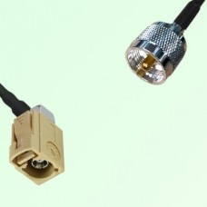 FAKRA SMB I 1001 beige Female Jack Right Angle to UHF Male Plug Cable