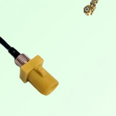 FAKRA SMB K 1027 Curry Bulkhead Male Plug to IPEX Cable