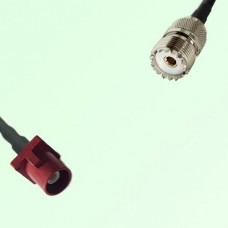 FAKRA SMB L 3002 carmin red Male Plug to UHF Female Jack Cable