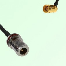N Bulkhead Female M16 1.0mm thread to SMA Male RA RF Cable Assembly