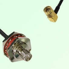 SMA Bulkhead Female M16 1.0mm thread to RP SMA Male RA RF Cable