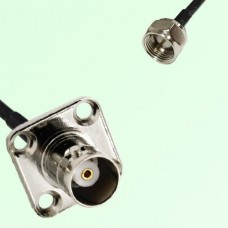 BNC Female 4 Hole Panel Mount to F Male  RF Cable Assembly