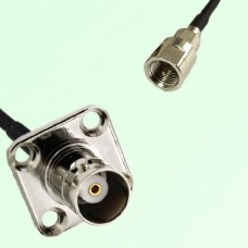BNC Female 4 Hole Panel Mount to FME Male  RF Cable Assembly