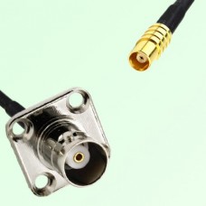 BNC Female 4 Hole Panel Mount to MCX Female  RF Cable Assembly