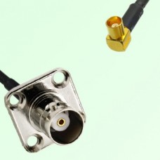 BNC Female 4 Hole Panel Mount to MCX Female RA  RF Cable Assembly