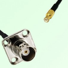 BNC Female 4 Hole Panel Mount to MCX Male  RF Cable Assembly