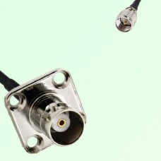 BNC Female 4 Hole Panel Mount to Mini UHF Male  RF Cable Assembly
