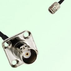 BNC Female 4 Hole Panel Mount to N Female  RF Cable Assembly