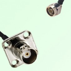 BNC Female 4 Hole Panel Mount to N Male Right Angle  RF Cable Assembly