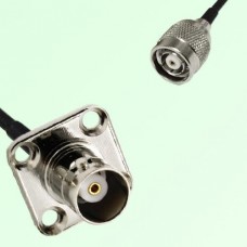 BNC Female 4 Hole Panel Mount to RP TNC Male  RF Cable Assembly