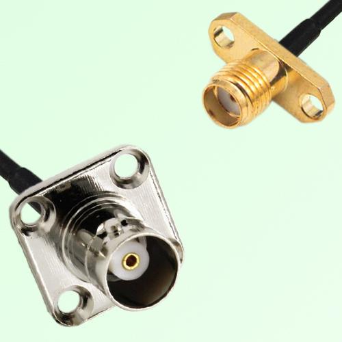 BNC Female Panel Mount to SMA Female Panel Mount  RF Cable Assembly