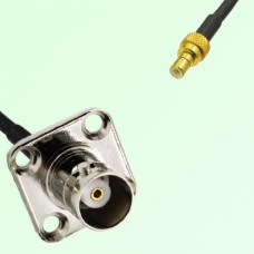 BNC Female 4 Hole Panel Mount to SMB Male  RF Cable Assembly