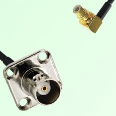 BNC Female 4 Hole Panel Mount to SMC Male RA  RF Cable Assembly