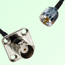 BNC Female 4 Hole Panel Mount to UHF Male  RF Cable Assembly