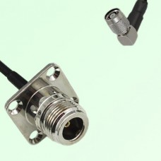 N Female 4 Hole Panel Mount to RP TNC Male RA  RF Cable Assembly