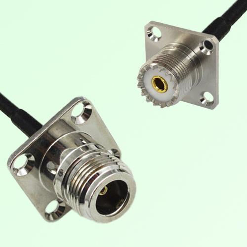 N Female Panel Mount to UHF Female Panel Mount  RF Cable Assembly