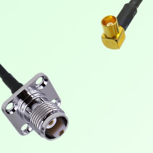 TNC Female 4 Hole Panel Mount to MCX Female RA  RF Cable Assembly