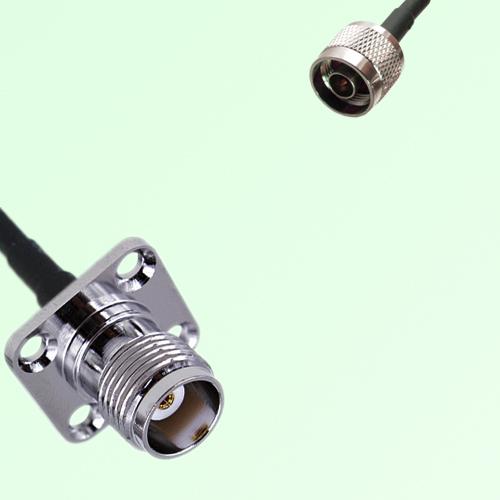 TNC Female 4 Hole Panel Mount to N Male  RF Cable Assembly