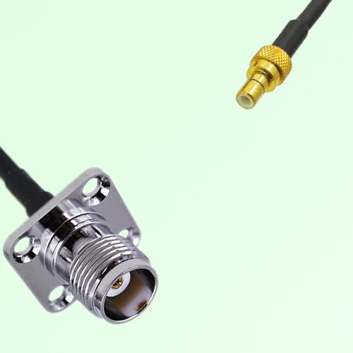 TNC Female 4 Hole Panel Mount to SMB Male  RF Cable Assembly