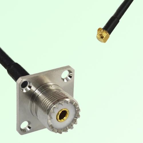 UHF Female 4 Hole Panel Mount to MMCX Male RA  RF Cable Assembly