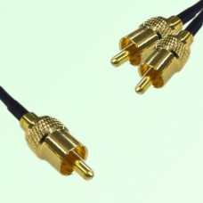 RCA Male to Two RCA Male Y Type Cable Assembly