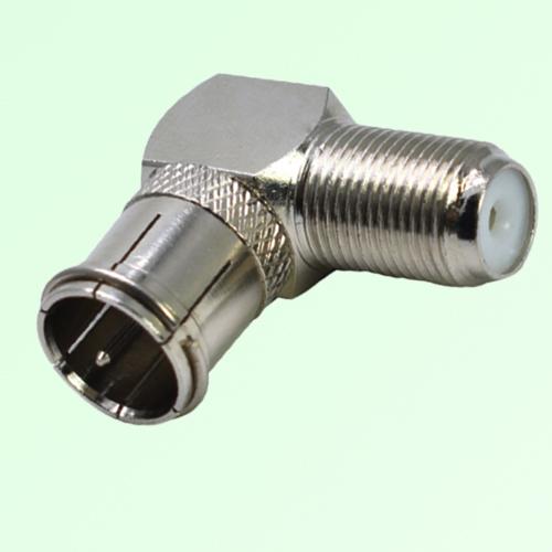 Right Angle F Female to F Male Quick Push-on Adapter