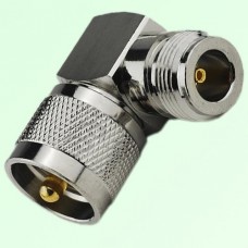 Right Angle N Female Jack to UHF PL259 Male Plug Adapter