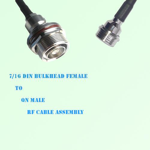 7/16 DIN Bulkhead Female to QN Male RF Cable Assembly
