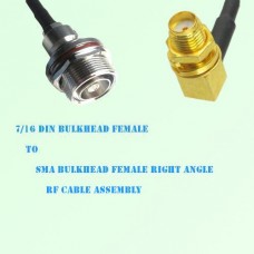7/16 DIN Bulkhead Female to SMA Bulkhead Female R/A RF Cable Assembly