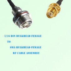 7/16 DIN Bulkhead Female to SMA Bulkhead Female RF Cable Assembly